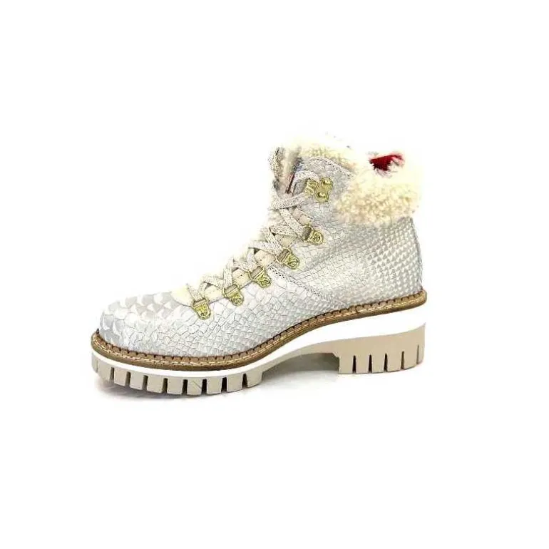 new italia Bottines Fourrées 2415464 Cuir Perla &amp; Doré Blanc Online