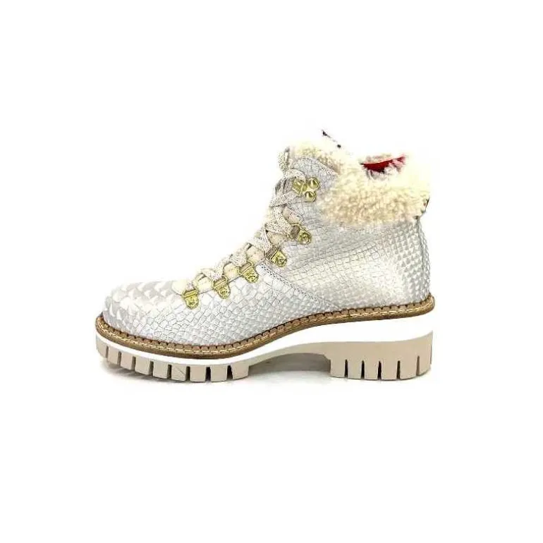 new italia Bottines Fourrées 2415464 Cuir Perla &amp; Doré Blanc Online