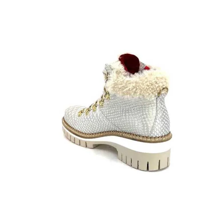 new italia Bottines Fourrées 2415464 Cuir Perla &amp; Doré Blanc Online