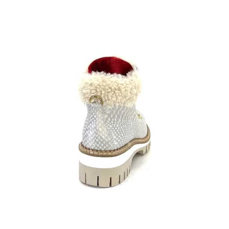 new italia Bottines Fourrées 2415464 Cuir Perla &amp; Doré Blanc Online