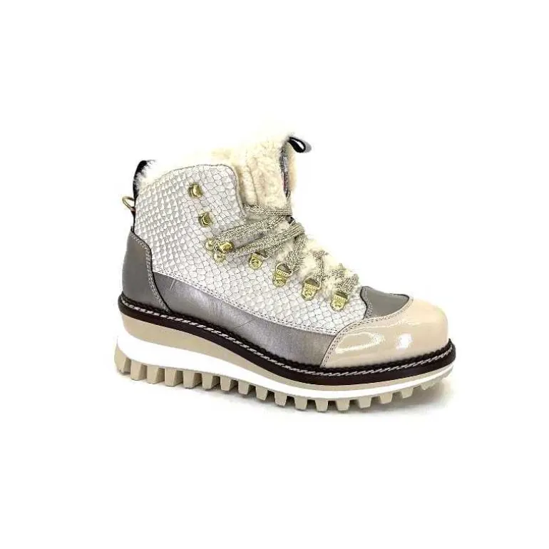 new italia Bottines Fourrées 24154646 Perla Cuir &amp; Doré Blanc Store