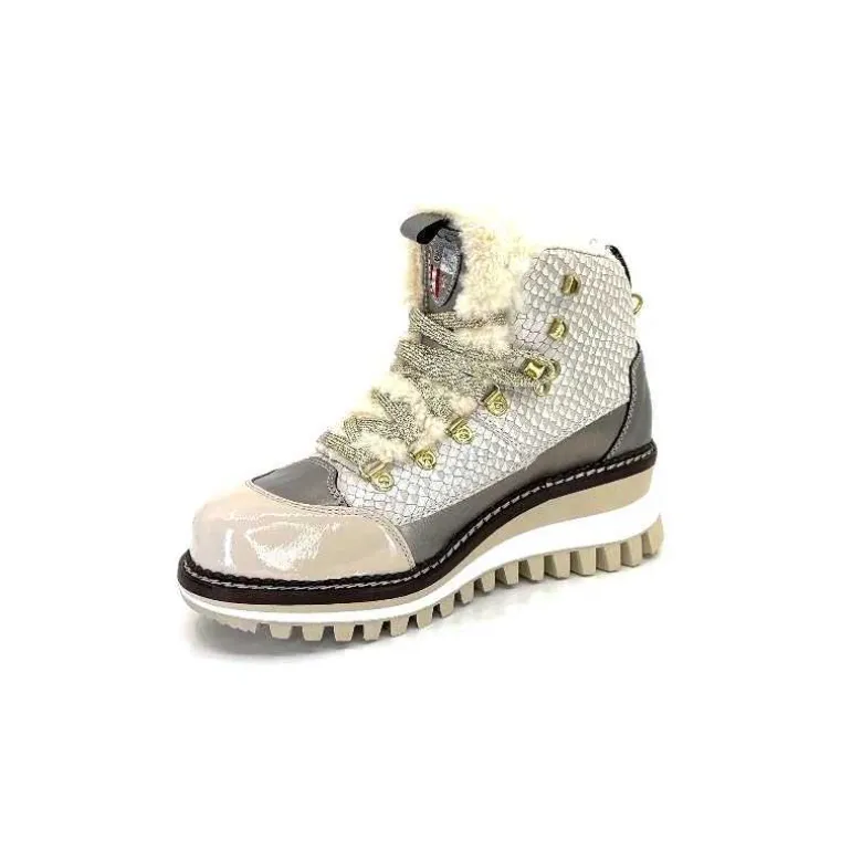 new italia Bottines Fourrées 24154646 Perla Cuir &amp; Doré Blanc Store