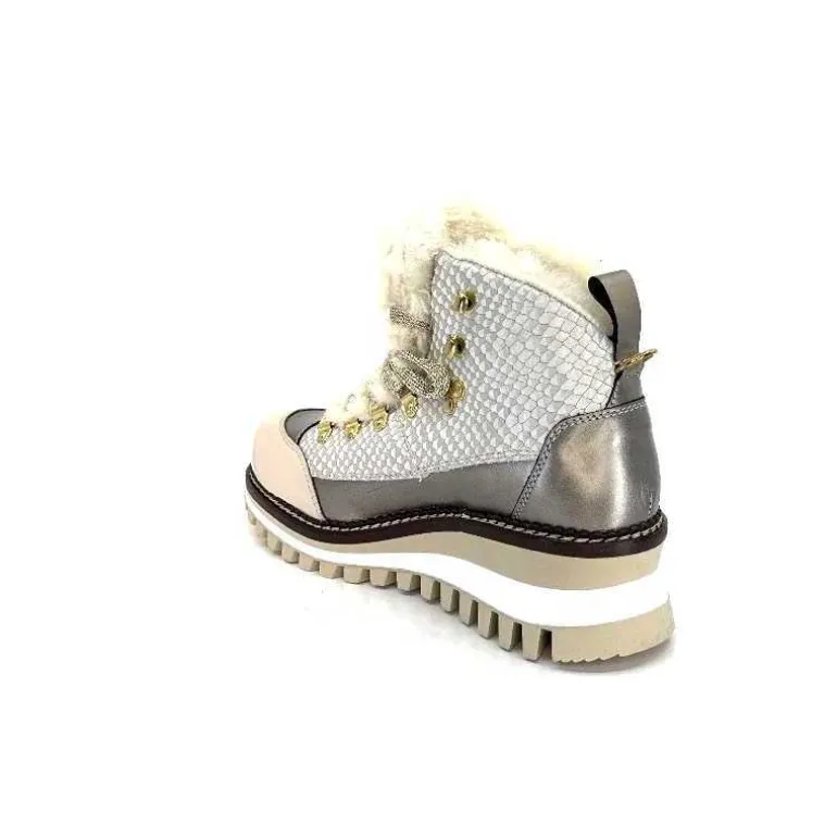 new italia Bottines Fourrées 24154646 Perla Cuir &amp; Doré Blanc Store