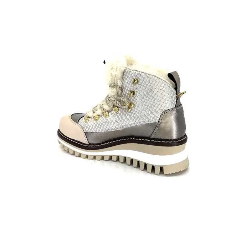 new italia Bottines Fourrées 24154646 Perla Cuir &amp; Doré Blanc Store