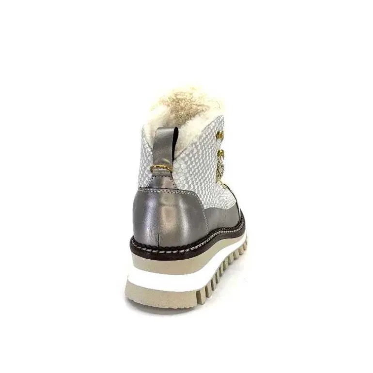 new italia Bottines Fourrées 24154646 Perla Cuir &amp; Doré Blanc Store