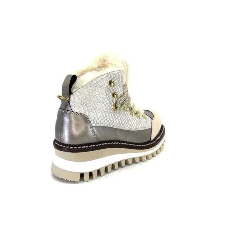 new italia Bottines Fourrées 24154646 Perla Cuir &amp; Doré Blanc Store