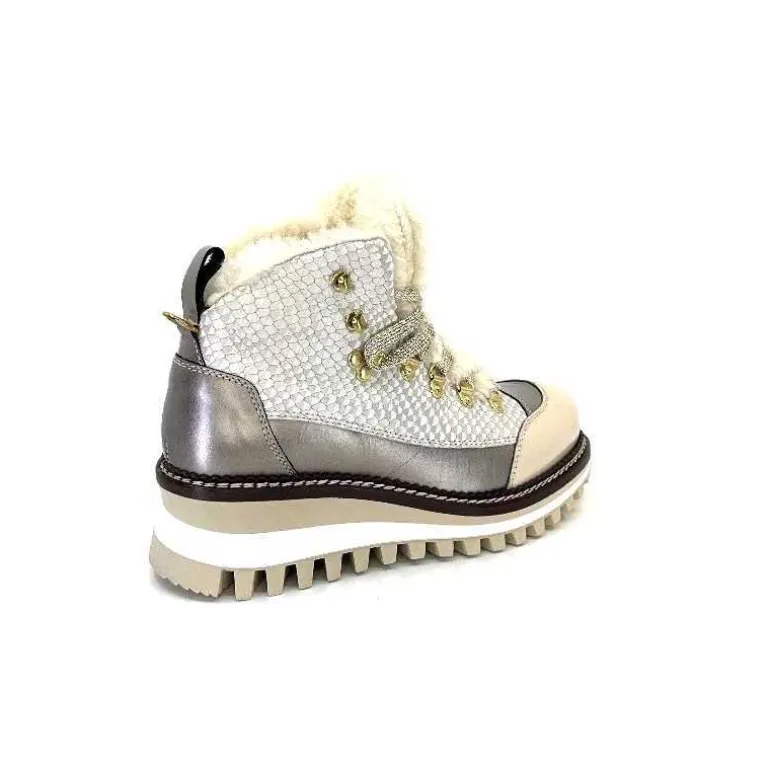 new italia Bottines Fourrées 24154646 Perla Cuir &amp; Doré Blanc Store