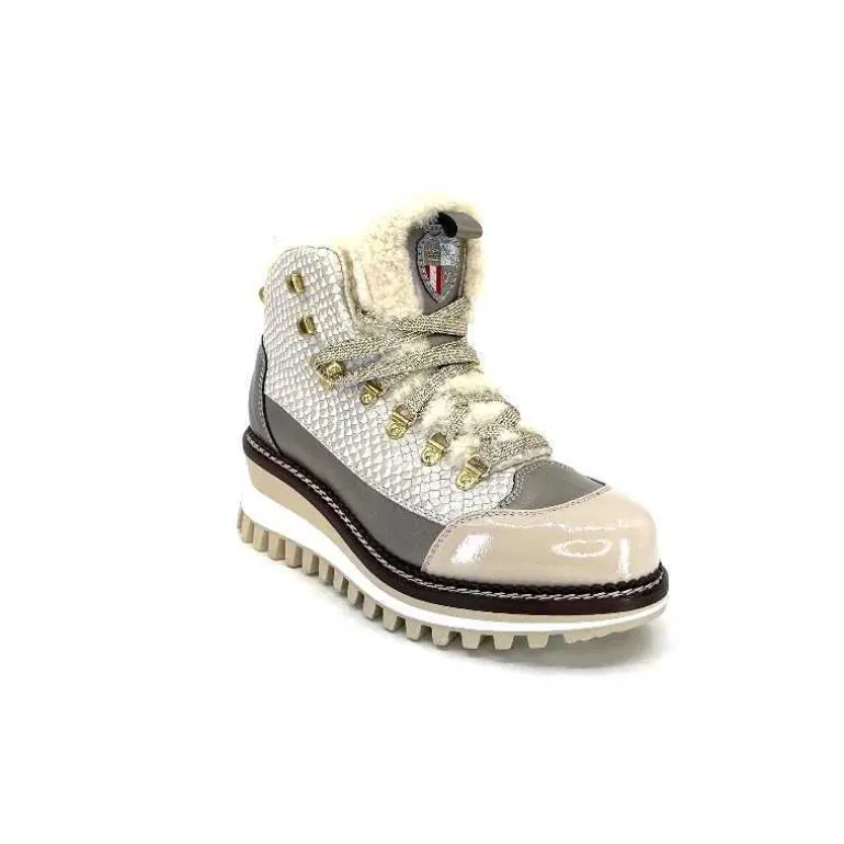 new italia Bottines Fourrées 24154646 Perla Cuir &amp; Doré Blanc Store