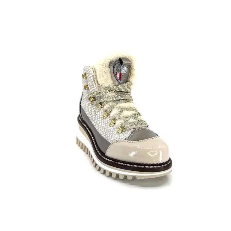 new italia Bottines Fourrées 24154646 Perla Cuir &amp; Doré Blanc Store