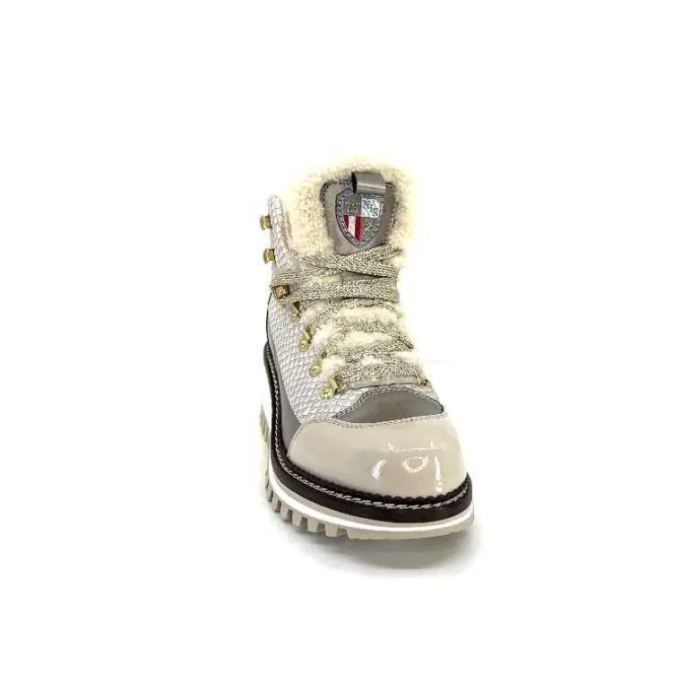 new italia Bottines Fourrées 24154646 Perla Cuir &amp; Doré Blanc Store