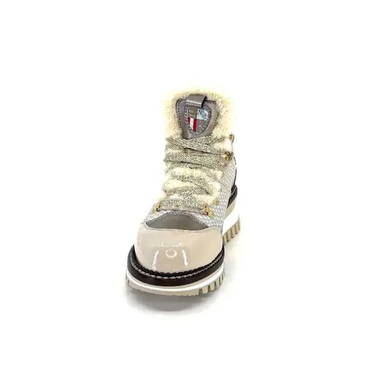 new italia Bottines Fourrées 24154646 Perla Cuir &amp; Doré Blanc Store