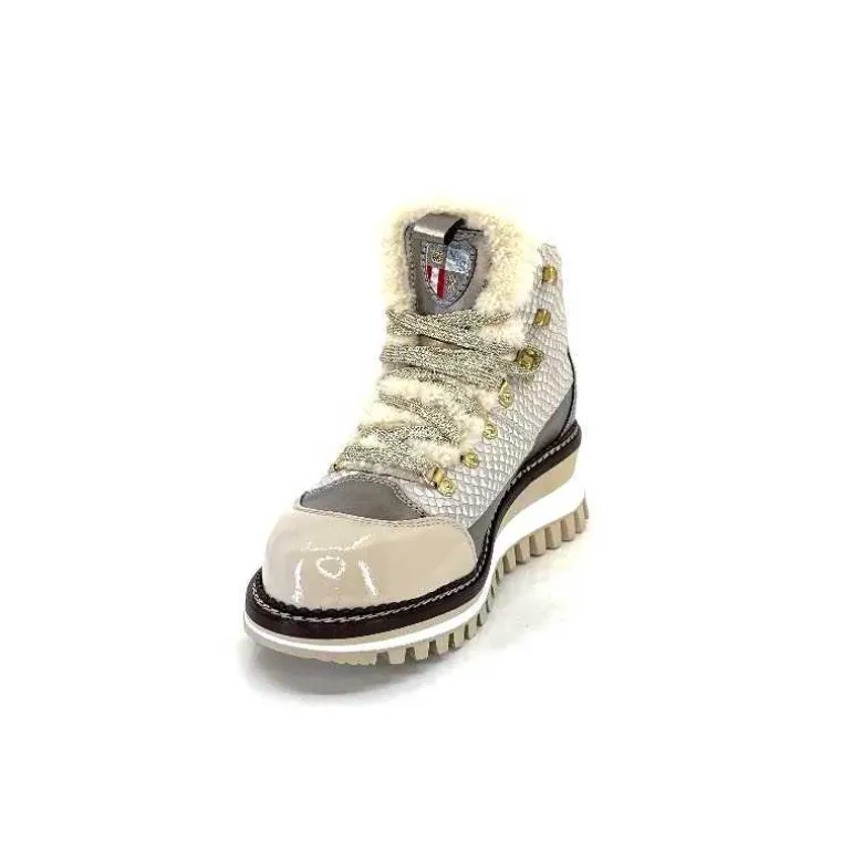 new italia Bottines Fourrées 24154646 Perla Cuir &amp; Doré Blanc Store