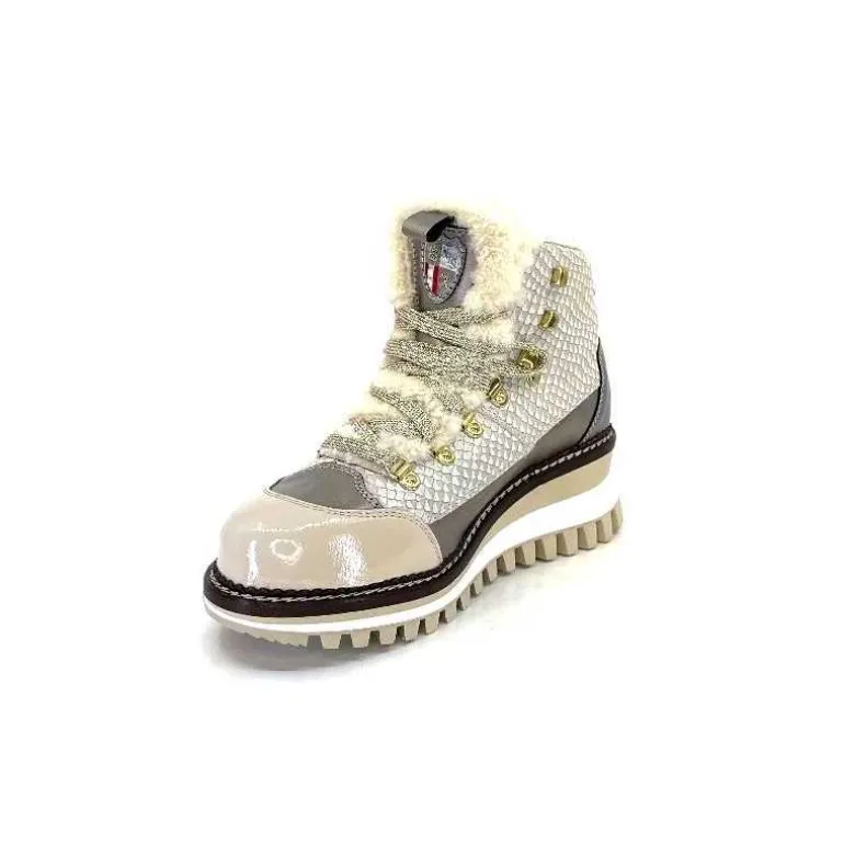 new italia Bottines Fourrées 24154646 Perla Cuir &amp; Doré Blanc Store