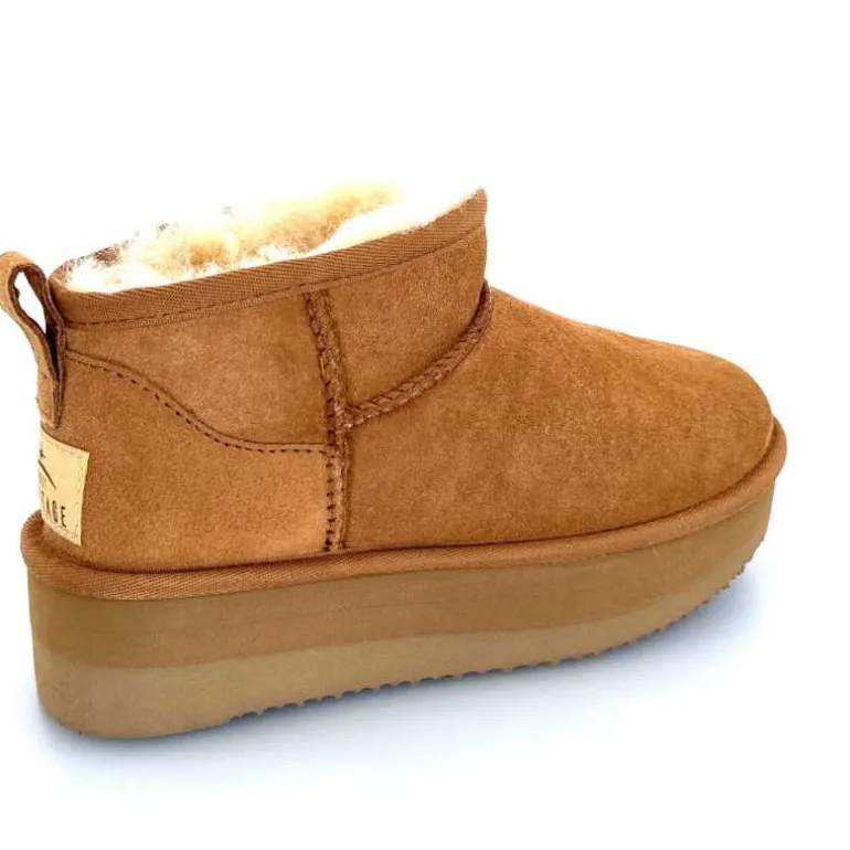 sweet heritage Bottines Fourrées Patineuse Daim Camel Clearance