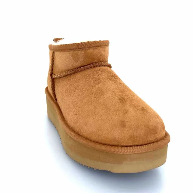 sweet heritage Bottines Fourrées Patineuse Daim Camel Clearance