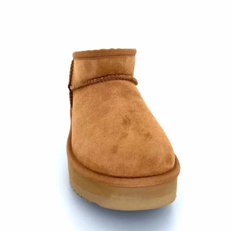 sweet heritage Bottines Fourrées Patineuse Daim Camel Clearance