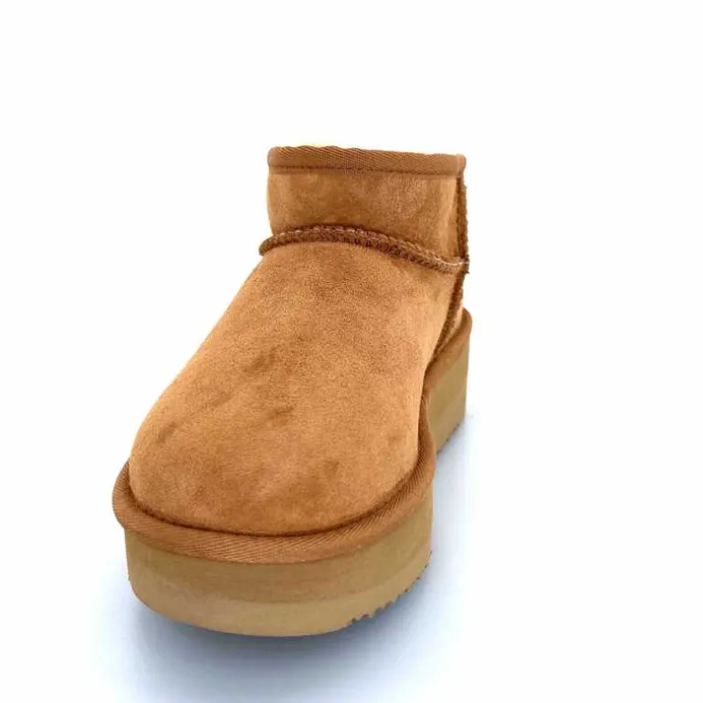 sweet heritage Bottines Fourrées Patineuse Daim Camel Clearance