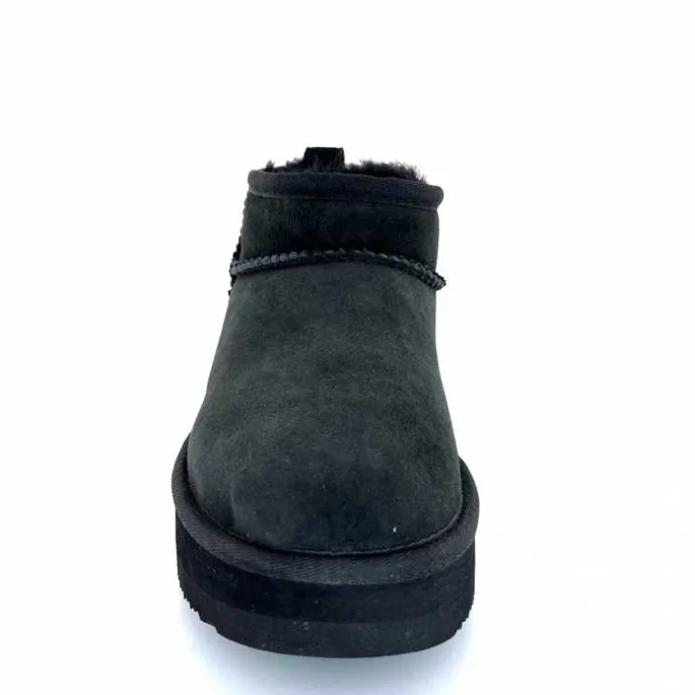 sweet heritage Bottines Fourrées Patineuse Daim Noir Discount