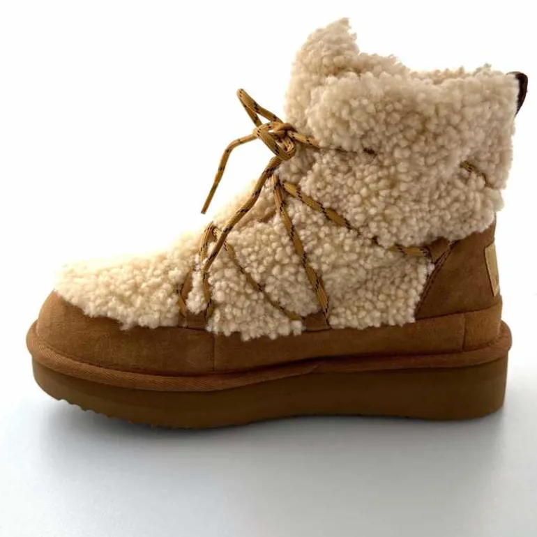 sweet heritage Bottines Fourrées Praz Daim Fourrure Camel Discount