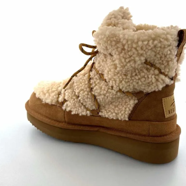 sweet heritage Bottines Fourrées Praz Daim Fourrure Camel Discount
