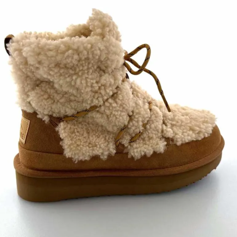 sweet heritage Bottines Fourrées Praz Daim Fourrure Camel Discount