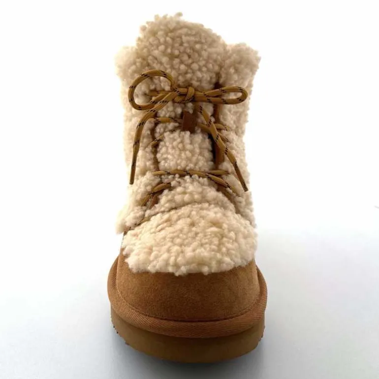 sweet heritage Bottines Fourrées Praz Daim Fourrure Camel Discount