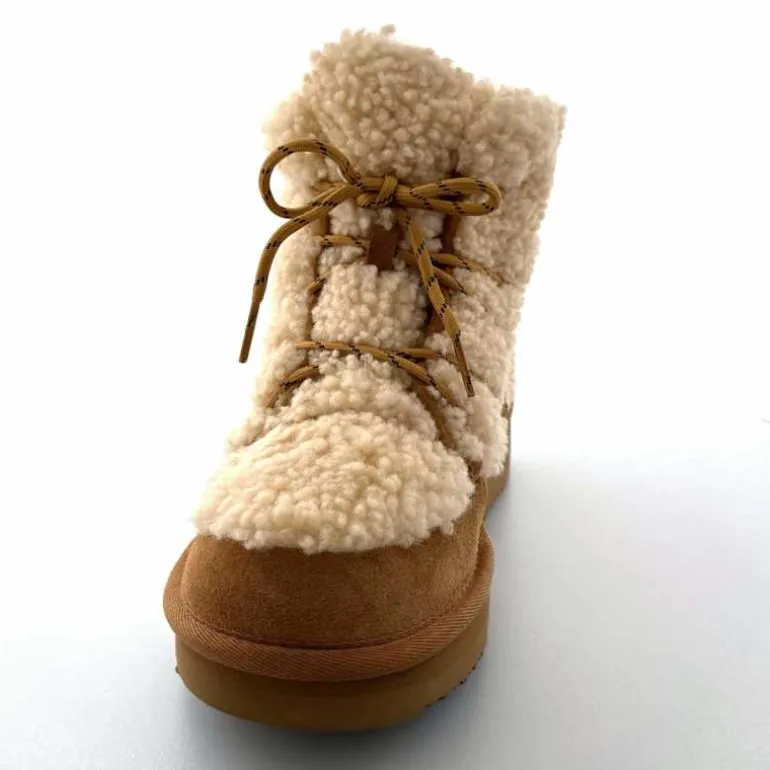 sweet heritage Bottines Fourrées Praz Daim Fourrure Camel Discount