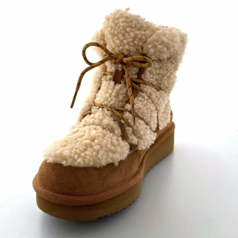 sweet heritage Bottines Fourrées Praz Daim Fourrure Camel Discount