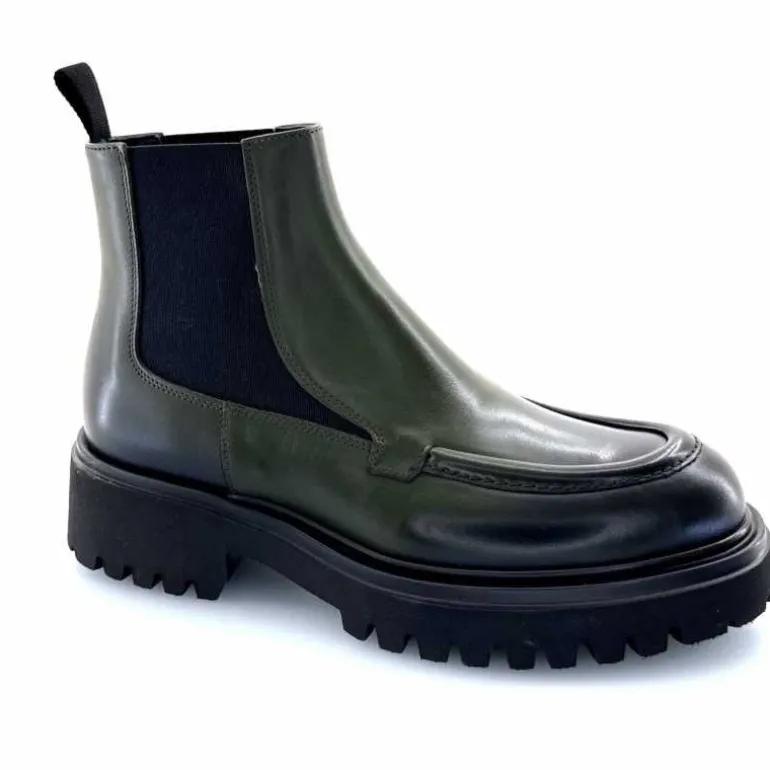 Guglielmo Rotta Bottines Willard Ranch Cuir Kaki Outlet