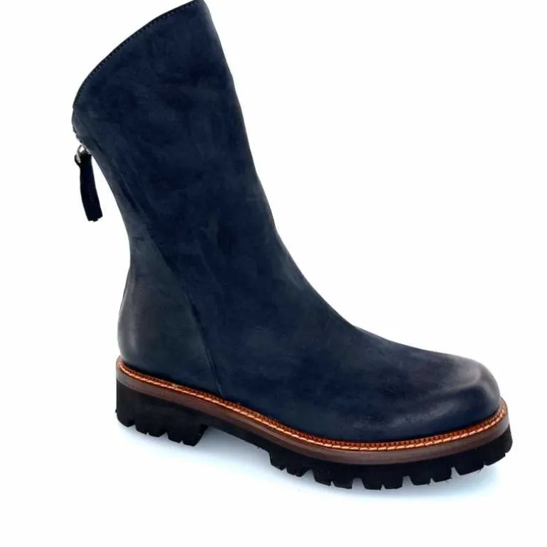 Ivoire0156 Bottines Ivoire 3270 Carrie Cuir Wash Marine Noir New
