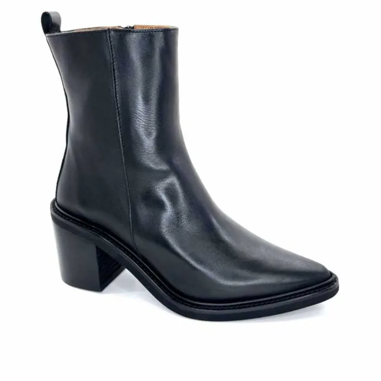 belang Bottines Ivoire 303 Cuir Noir Outlet