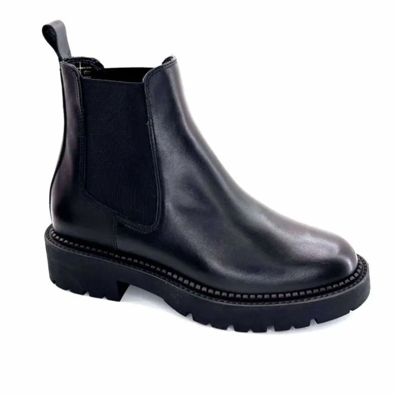 Ivoire0235a Bottines Ivoire 124-25830 Cuir Noir Fashion