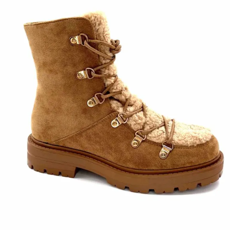 svetonio - h.l calzature srl Bottines Ivoire 23136-43 Daim Taupe Camel Discount