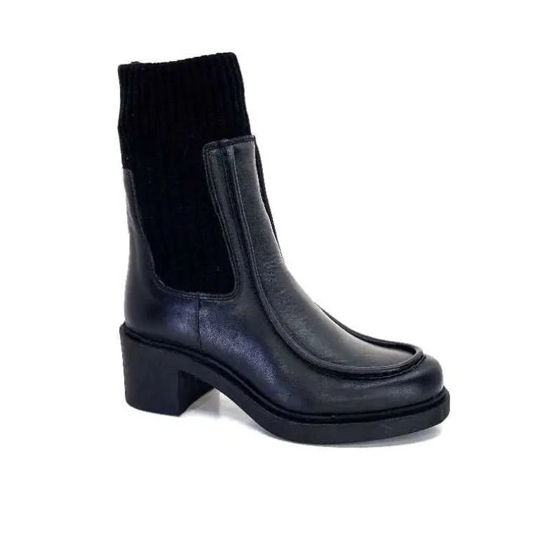 398-ivoire Bottines Ivoire 6131 Livv Cuir Noir Store