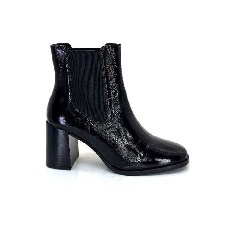 We Do Bottines Ivoire 99647a Cuir Vernis Noir Cheap