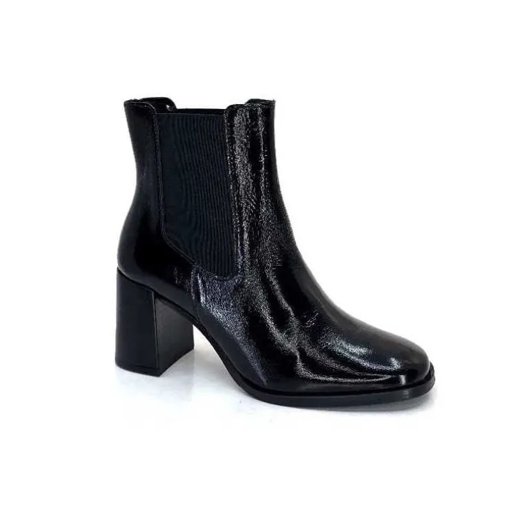 We Do Bottines Ivoire 99647a Cuir Vernis Noir Cheap