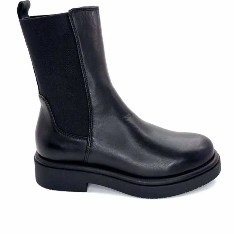 marchesini Bottines Ivoire 84C Cuir Noir Best