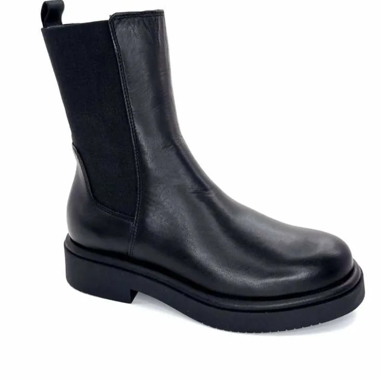 marchesini Bottines Ivoire 84C Cuir Noir Best