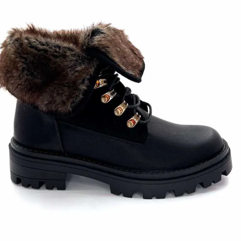 svetonio - h.l calzature srl Bottines Ivoire Qbm229108-28 Cuir &amp; Daim Noir Store