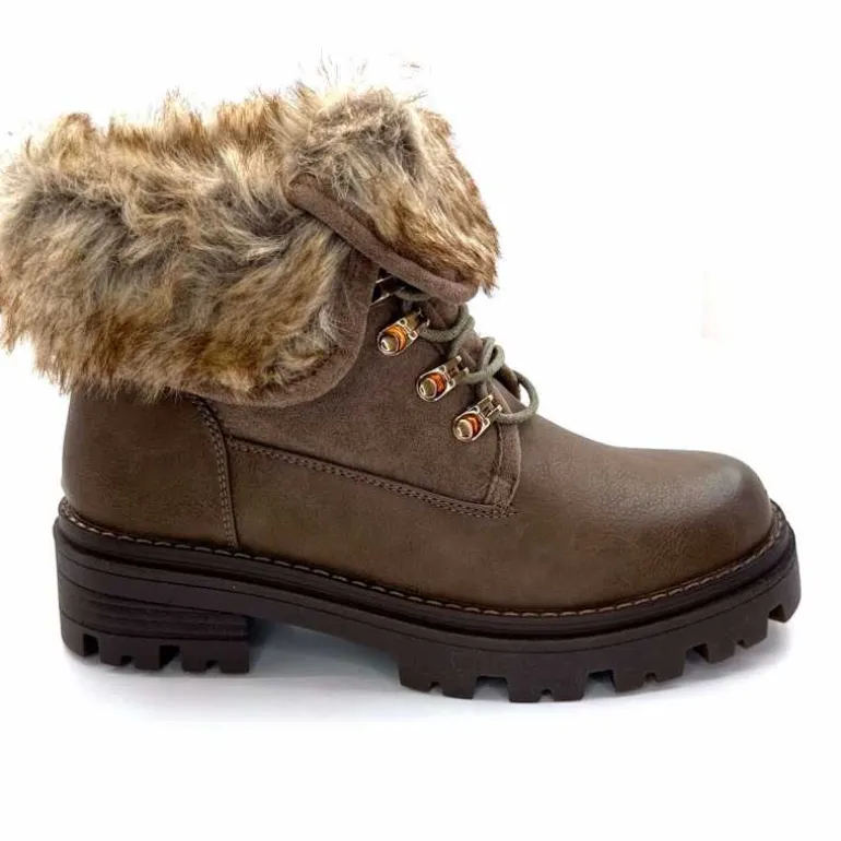 svetonio - h.l calzature srl Bottines Ivoire Qbm229108-28 Cuir &amp; Daim Taupe Clearance