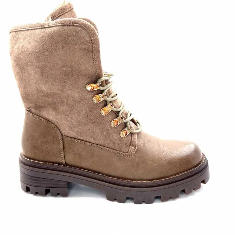 svetonio - h.l calzature srl Bottines Ivoire Qbm229108-28 Cuir &amp; Daim Taupe Clearance