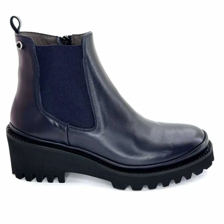 XSA Bottines Légères 9829 Cuir Marine New