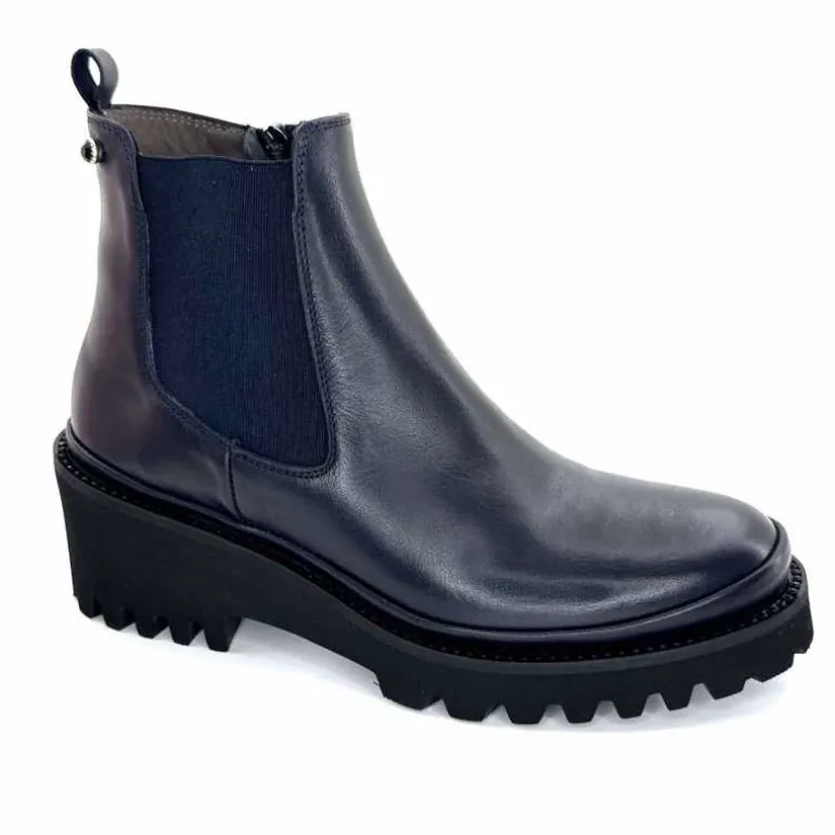 XSA Bottines Légères 9829 Cuir Marine New
