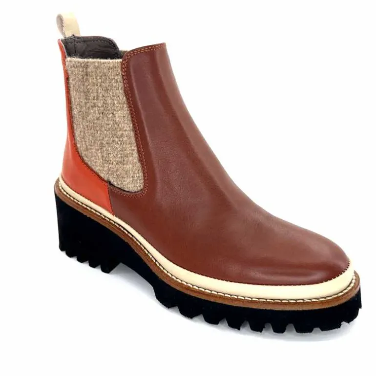 bottines_lgres_xsa__cuir_marron_rouge_2.webp XSA Bottines Légères 9176 Cuir Rouge Marron Flash Sale