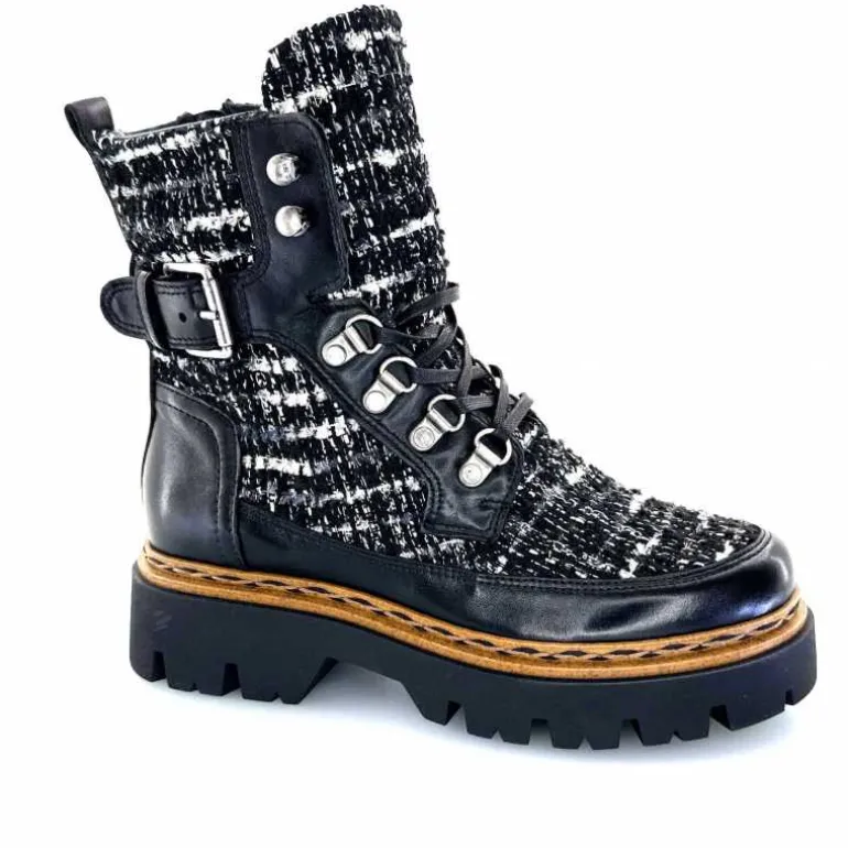 Mjus Bottines L43204 401 Cuir Textile Tweed Noir Best Sale