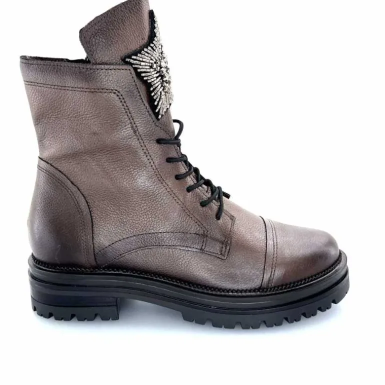 Mjus Bottines M77277 301 Cuir Bronzo Bijoux Argent Marron Outlet