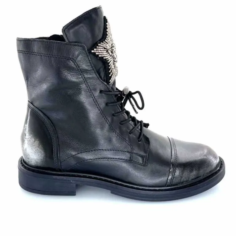 Mjus Bottines T81209 201 Cuir Argent Noir Best Sale