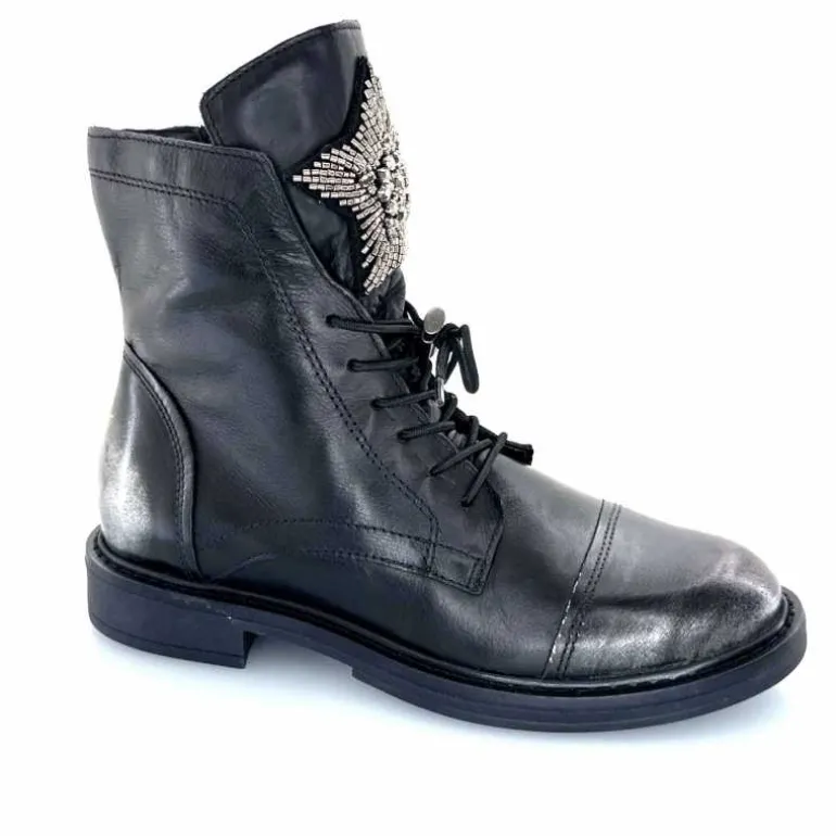 Mjus Bottines T81209 201 Cuir Argent Noir Best Sale