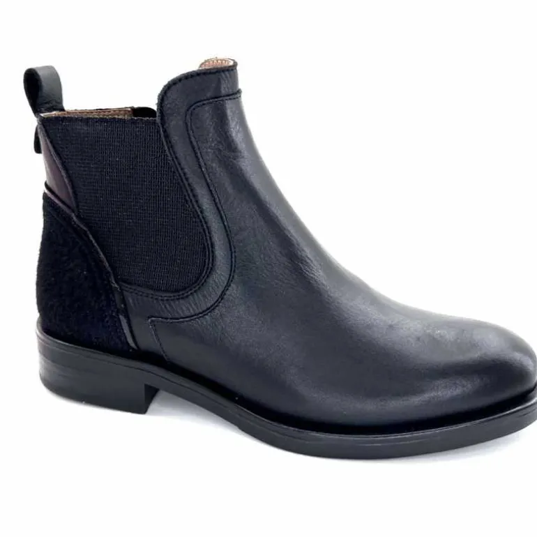 MKD Bottines Dean Cuir Noir Clearance