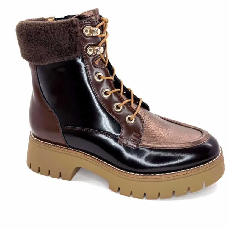 Regarde Le Ciel Bottines Candis 03 Cuir Glacé Marron New